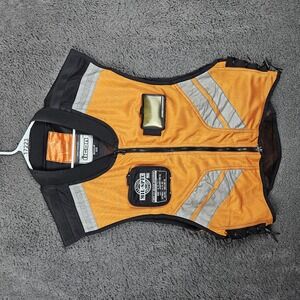 Icon Mil-Spec Motorcycle Reflective Safety‎ Mesh Vest Regular Size Orange Zip